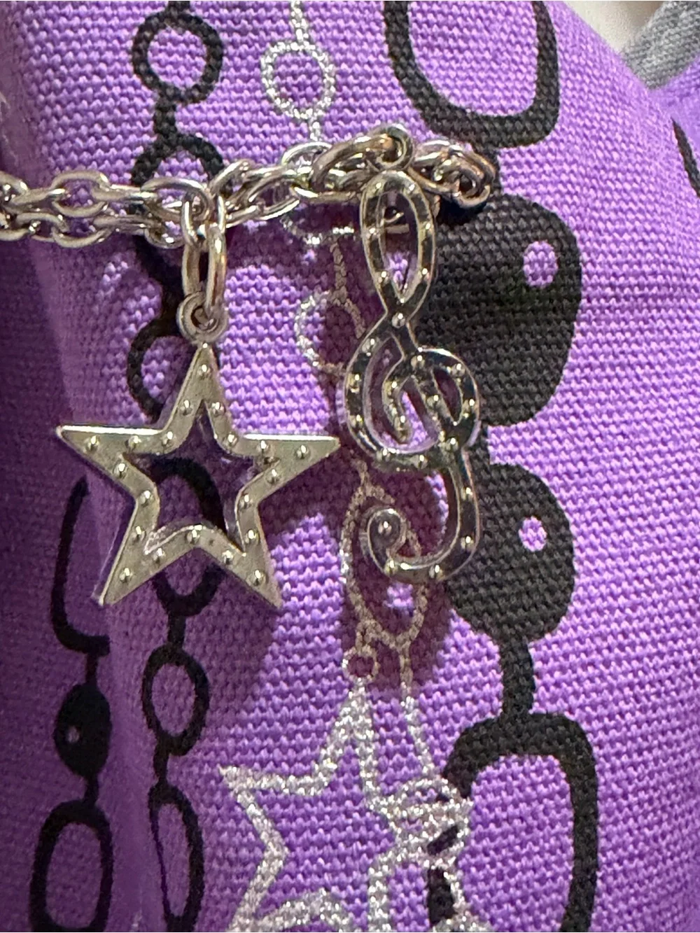 NWT Disney’s Hannah Montana Purple Shoulder Bag with Silver Detachable Charm